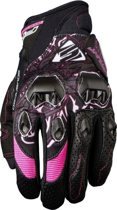 Mănuși de motocicletă Five Stunt Evo Woman Flower Pink M Mănuși de motocicletă