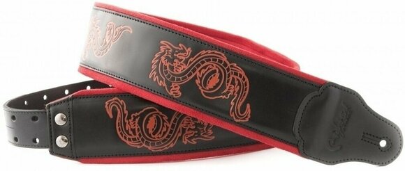 Leather guitar strap RightOnStraps Jazz Leather guitar strap Whole-Lotta Black - 1