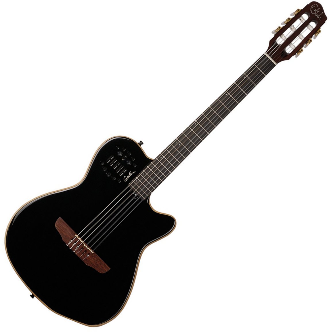 Guitarra eletroacústica especial Godin Multiac ACS-SA Nylon Black Pearl HG