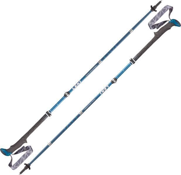 Trekking Poles Leki Micro Vario Carbon Dark Blue Metallic/Blue/White/Neon Red 110 - 130 cm