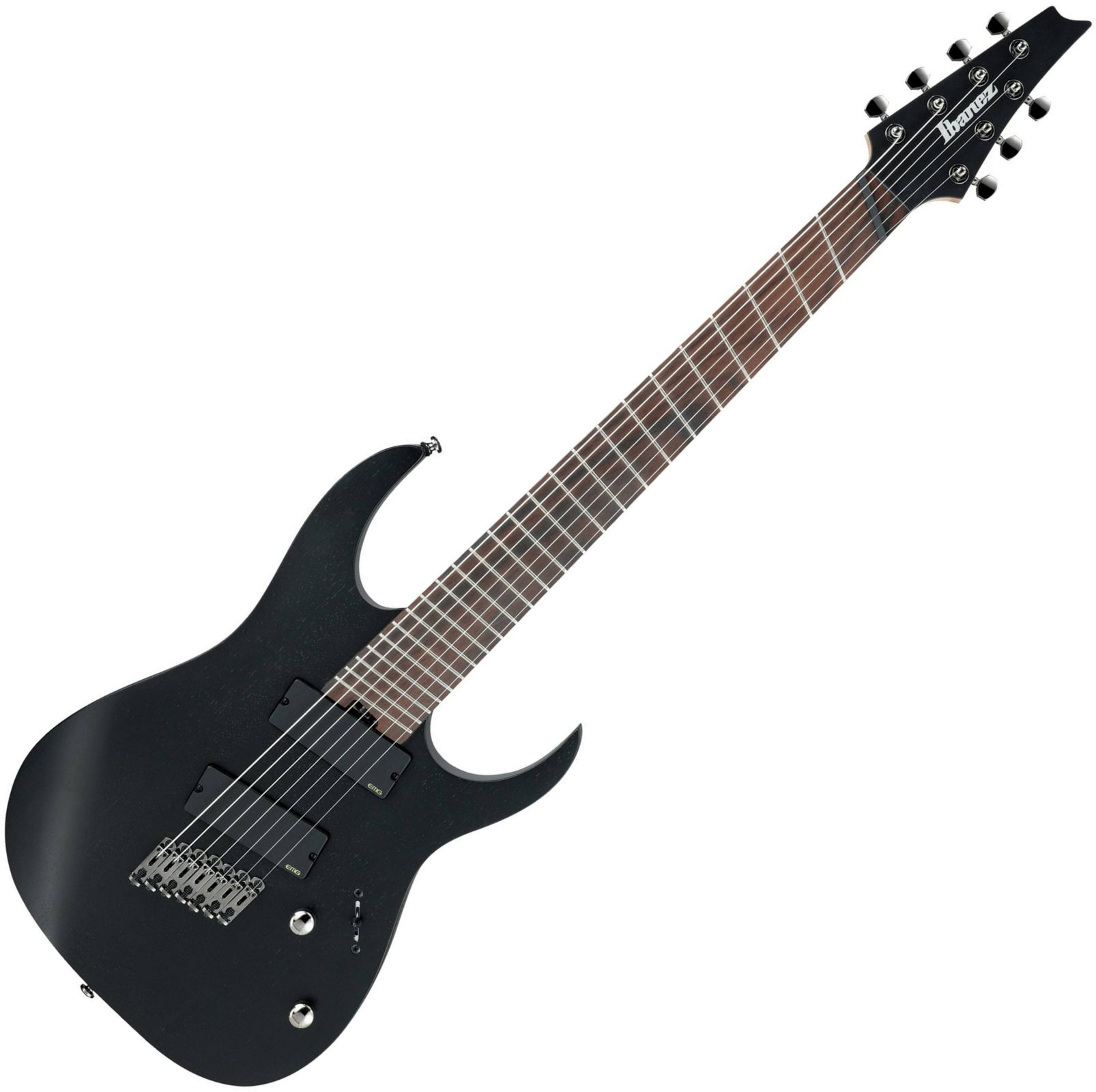 Multiskala elektrisk guitar Ibanez RGIM7MH Iron Label Weathered Black