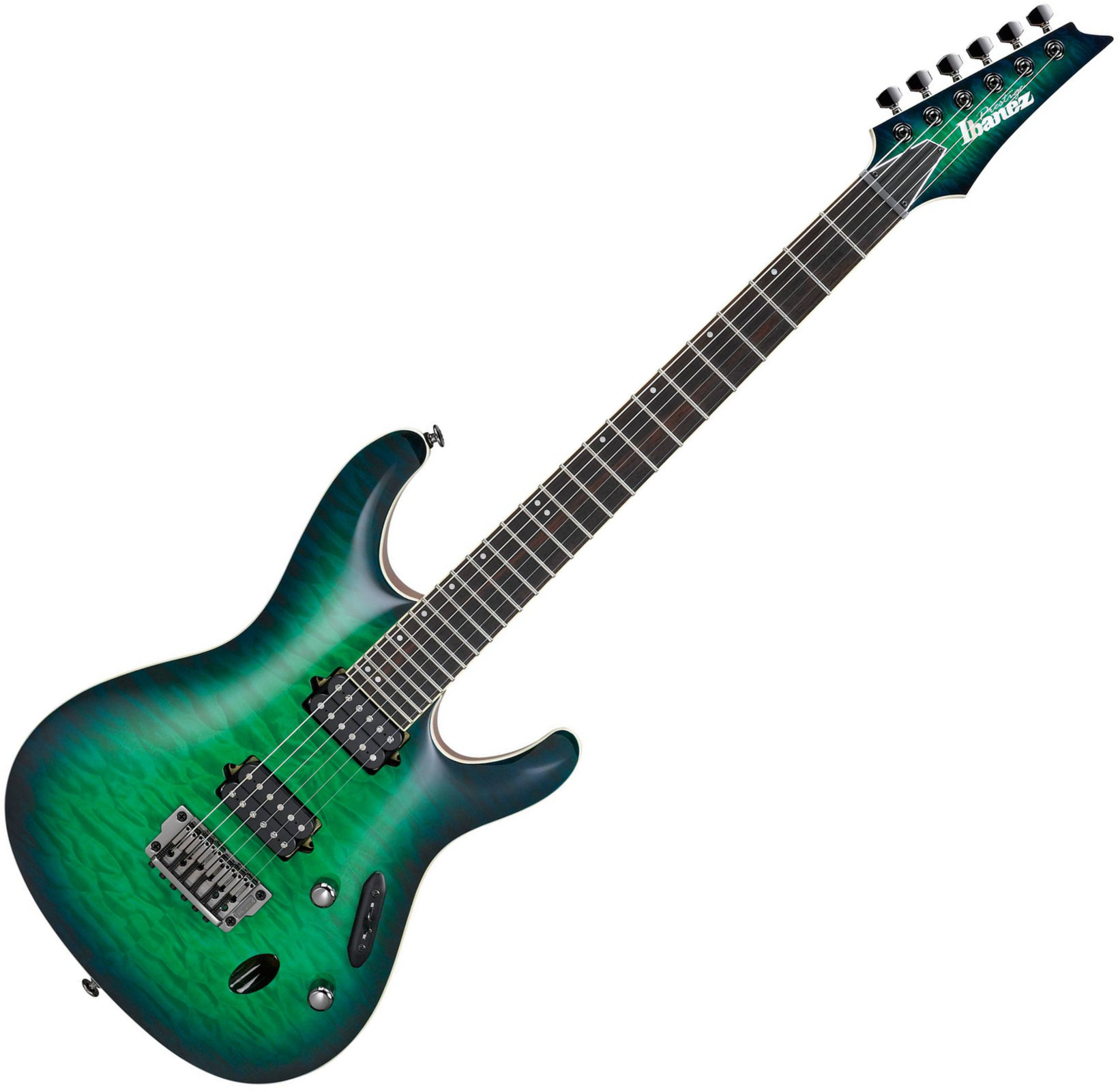 Electric guitar Ibanez S6521Q-SLG Surreal Blue Burst Gloss
