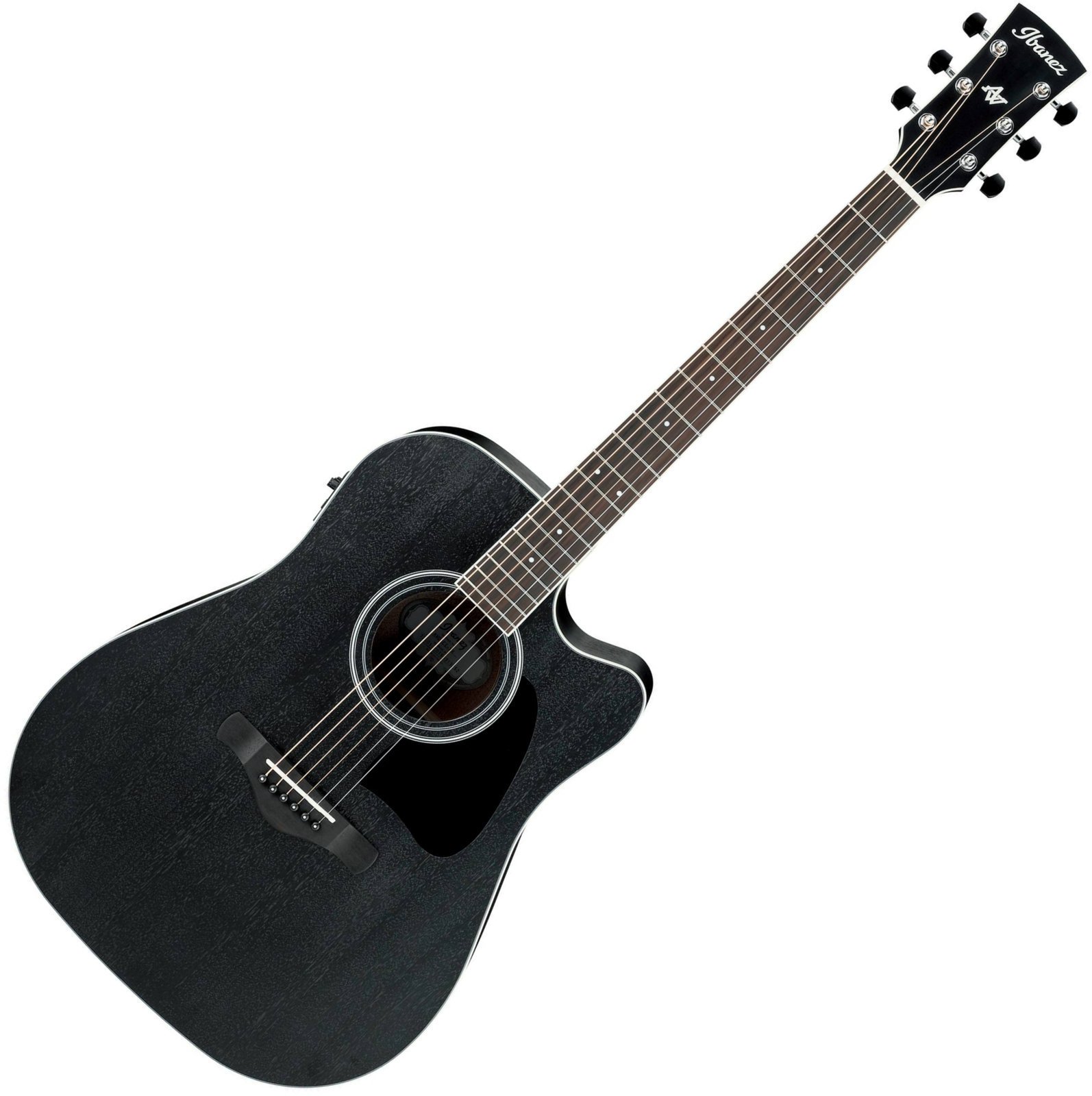 electro-acoustic guitar Ibanez AW84CE-WK Weathered Black, Open Pore (Damaged)