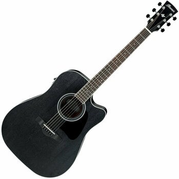 electro-acoustic guitar Ibanez AW84CE-WK Weathered Black, Open Pore (Damaged) - 1