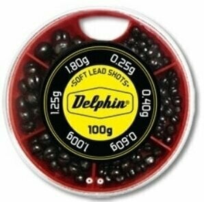 Rybárska záťaž, kŕmidlo Delphin Soft Lead Shots 100 g / 0,25 - 1,8 g - 1