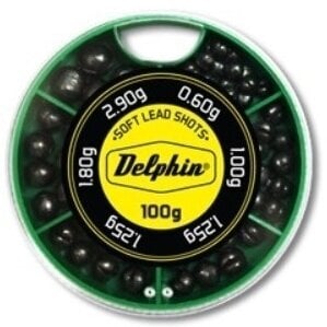 Visgewicht, voeder Delphin Soft Lead Shots 100 g / 0,6 - 2,9 g
