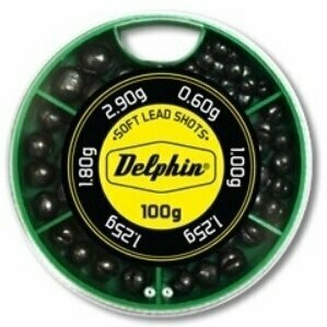 Visgewicht, voeder Delphin Soft Lead Shots 100 g / 0,6 - 2,9 g - 1