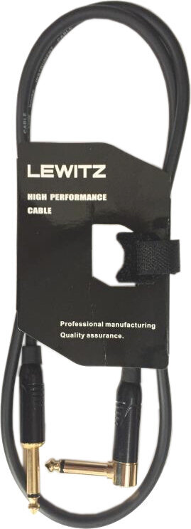 Instrument Cable Lewitz TGC017 Black 6 m Straight - Angled