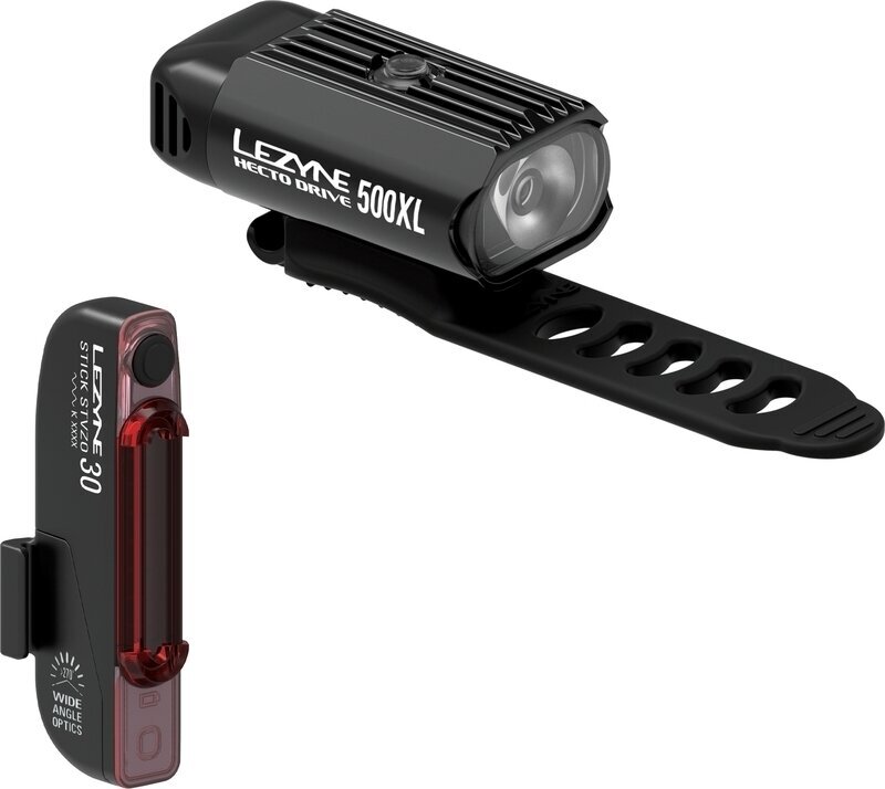 Cyklistické svetlo Lezyne Hecto Drive 500XL / Stick Drive Čierna Front 500 lm / Rear 30 lm Cyklistické svetlo