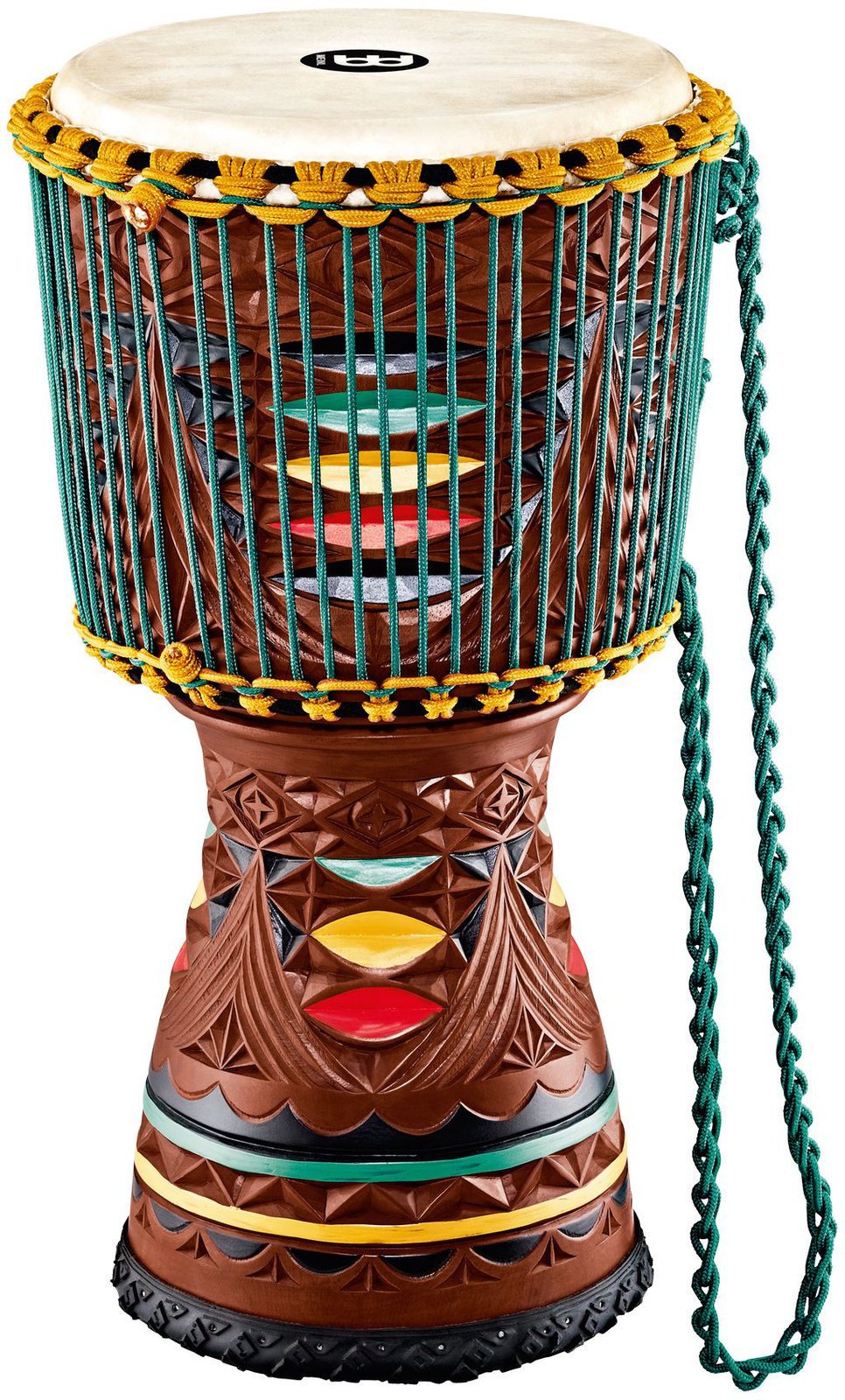 Meinl AE-DJTC2-L Artisan Tongo Carved Djembe Coloured ornamental carving