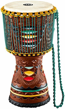 Djembe Meinl AE-DJTC2-L Artisan Tongo Carved Djembe Coloured ornamental carving - 1