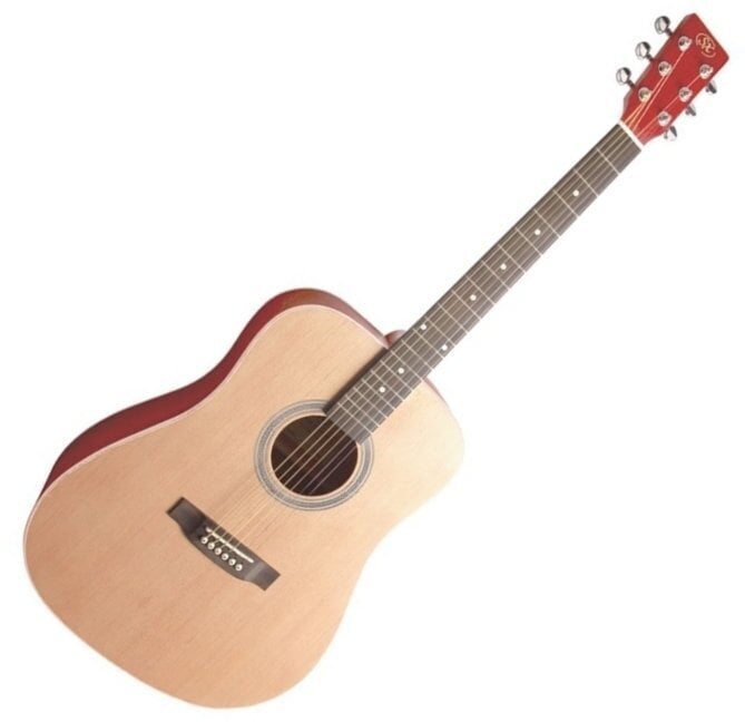 Akusztikus gitár SX SD204 Transparent Red
