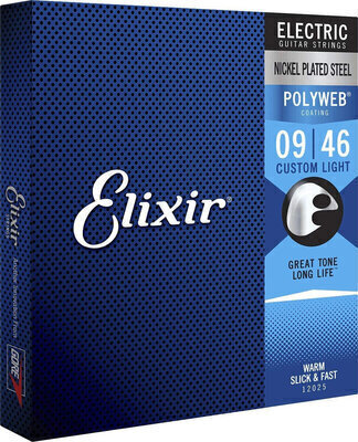 Snaren voor elektrische gitaar Elixir 12025 Polyweb 9-46