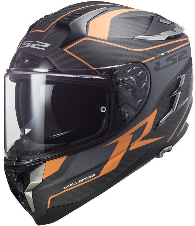 Helm LS2 FF327 Challenger Carbon Grid Matt Carbon Orange M Helm