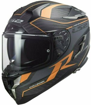 Helm LS2 FF327 Challenger Carbon Grid Matt Carbon Orange XL Helm - 1