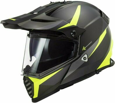 Helmet LS2 MX436 Pioneer Evo Router Matt Black H-V Yellow S Helmet - 1