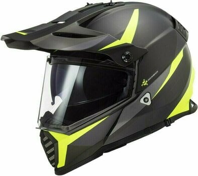 Helmet LS2 MX436 Pioneer Evo Router Matt Black H-V Yellow L Helmet - 1