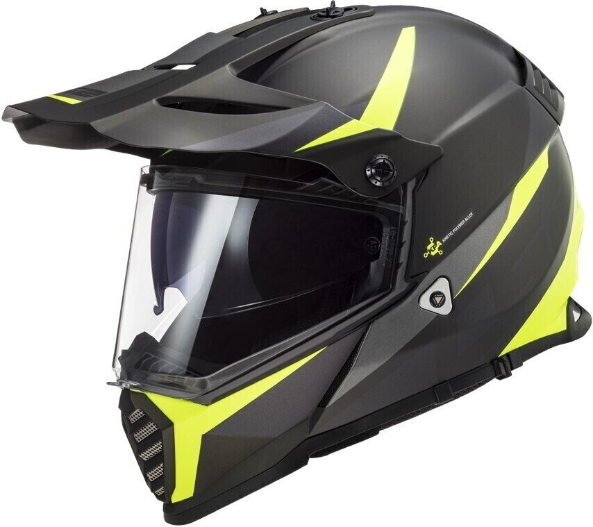 Helmet LS2 MX436 Pioneer Evo Router Matt Black H-V Yellow XL Helmet