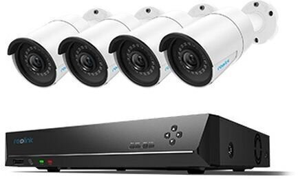 Systèmes de caméras intelligentes Reolink RLK8-410B4-2T-5MP Blanc-Noir Systèmes de caméras intelligentes