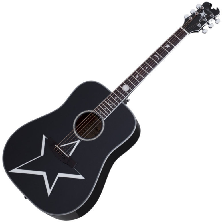 Dreadnought elektro-akoestische gitaar Schecter Robert Smith RS-1000 Busker Zwart