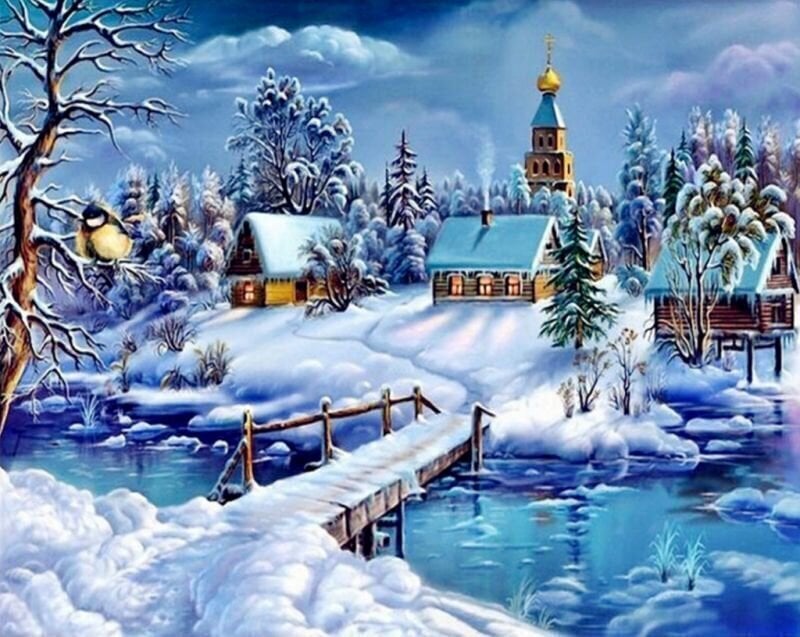 Painting by Numbers Gaira Painting by Numbers Winter in the Village