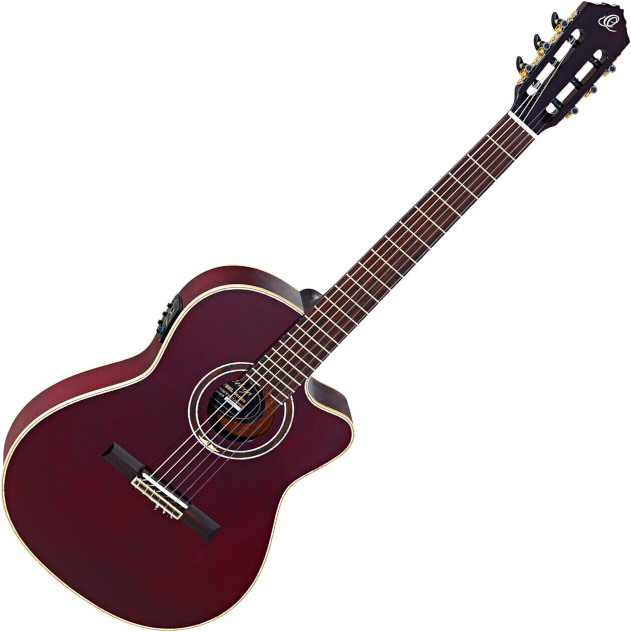Klassisk guitar med forforstærker Ortega RCE138 4/4 Stained Red
