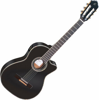 Gitara klasyczna z przetwornikiem Ortega RCE145 4/4 Czarny - 1
