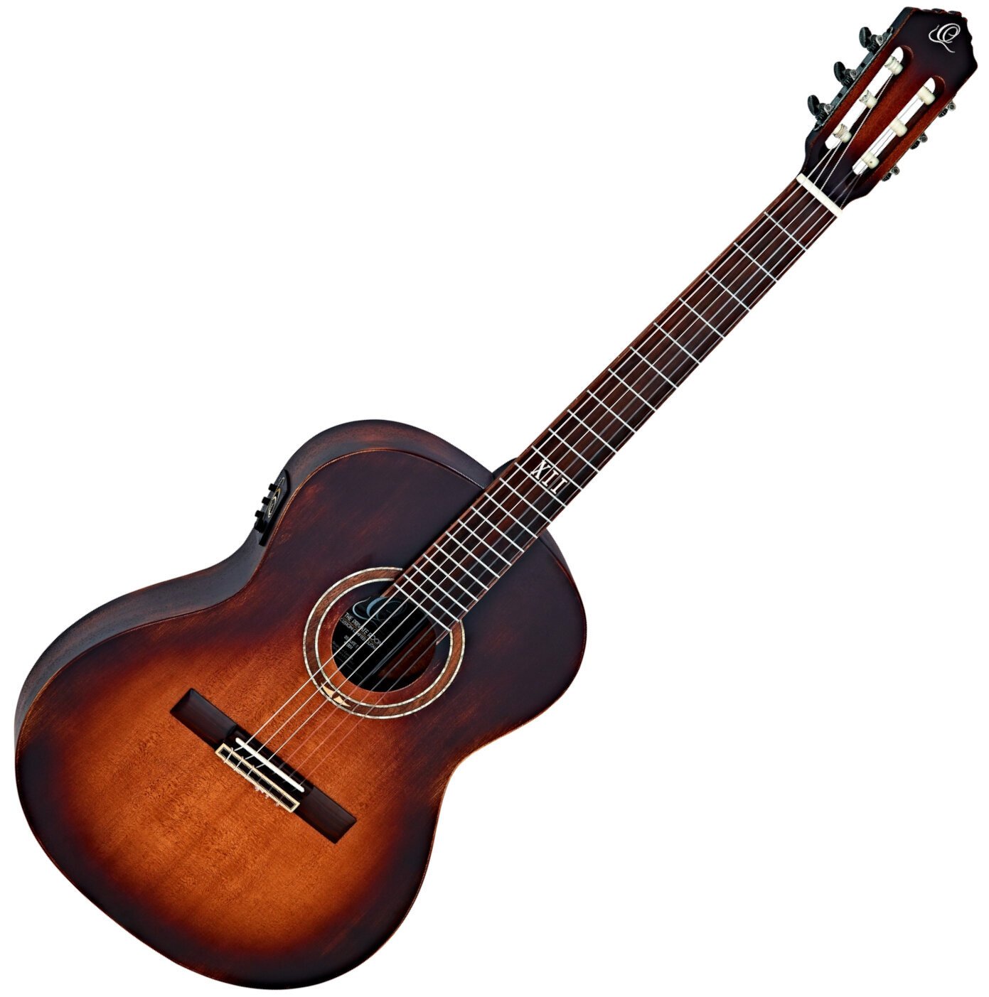 Klassisk guitar med forforstærker Ortega DSSUITE-E 4/4 Distressed Burst