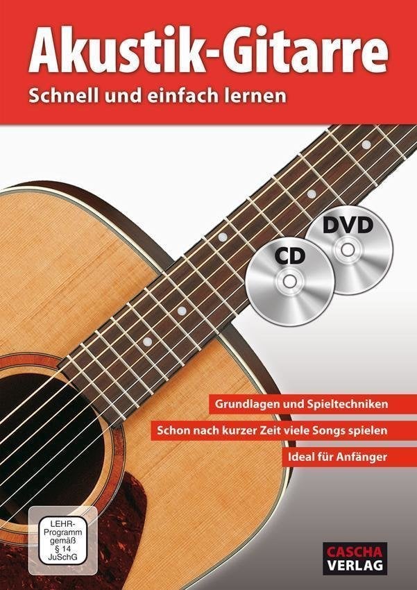 Music sheet for guitars and bass guitars Cascha Acoustic Guitar - Fast and easy way to learn (with CD and DVD) Music Book