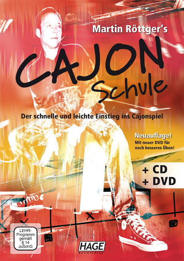 Partitura para batería y percusión Martin Röttger Cajon School with CD and DVD Music Book