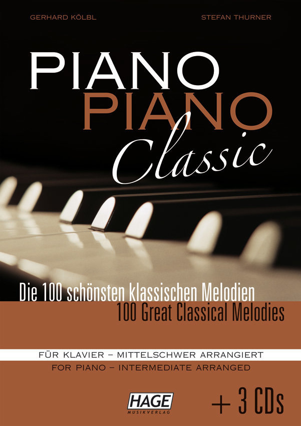 Bladmuziek piano's HAGE Musikverlag Piano Piano Classic Intermediate (3x CD)