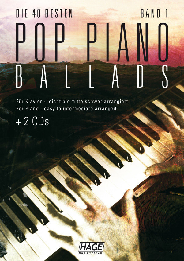 Bladmuziek piano's HAGE Musikverlag Pop Piano Ballads 1 (2x CD)