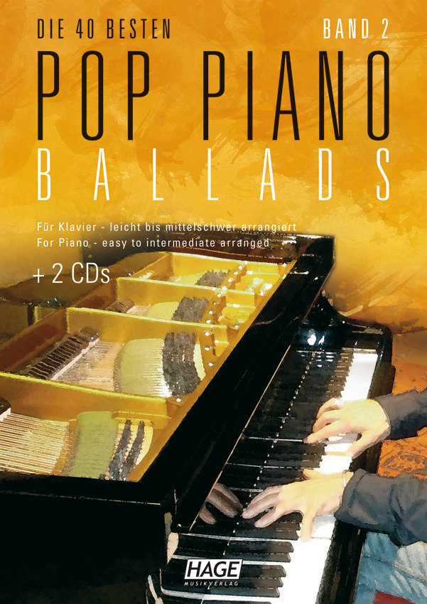 Music sheet for pianos HAGE Musikverlag Pop Piano Ballads 2 (2x CD)