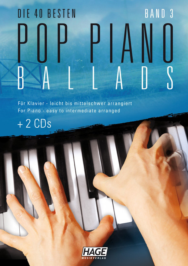 Nuotit pianoille HAGE Musikverlag Pop Piano Ballads 3 (2x CD)