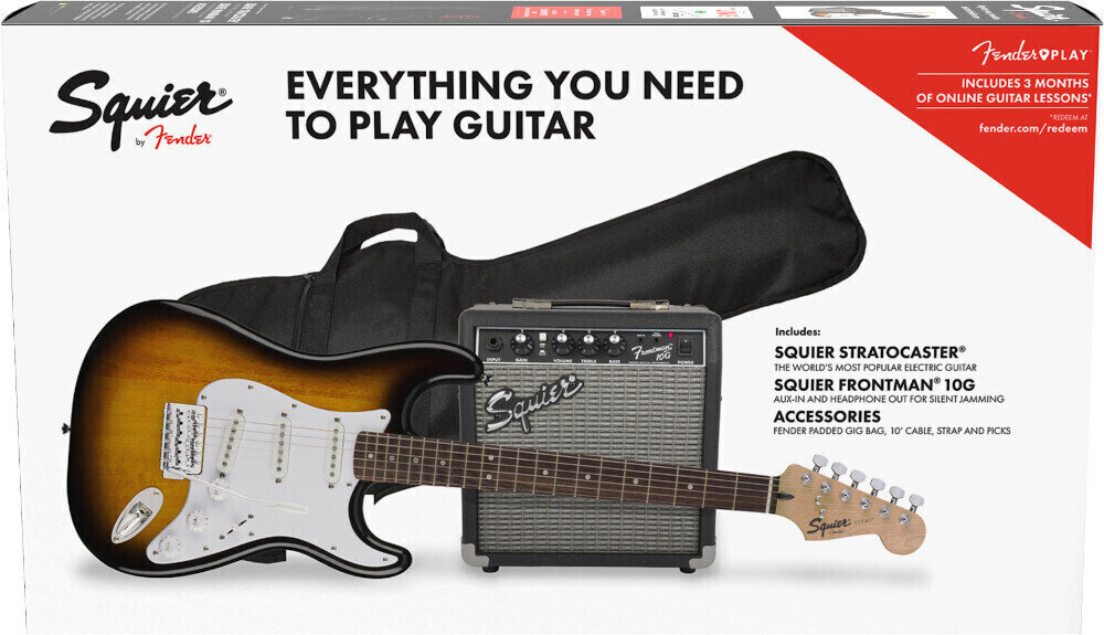 Guitarra eléctrica Fender Squier Stratocaster Pack IL Brown Sunburst