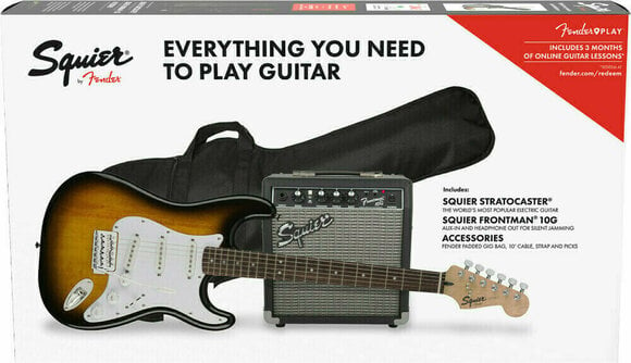 Electric guitar Fender Squier Stratocaster Pack IL Brown Sunburst - 1