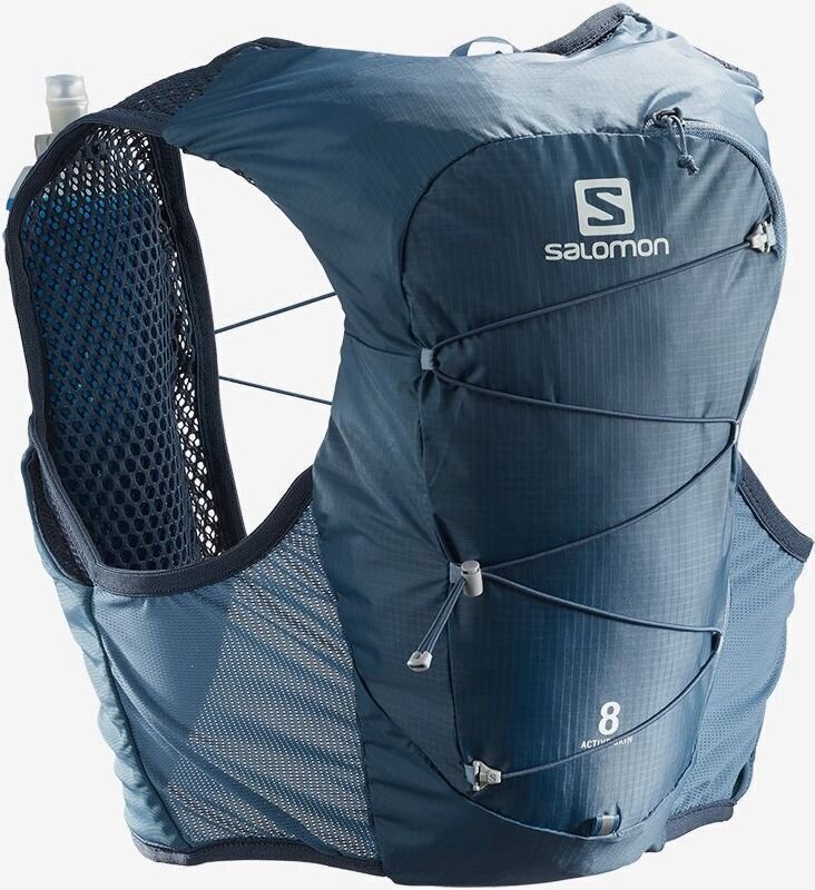 Bežecký batoh Salomon Active Skin 8 Set Copen Blue/Dark Denim L Bežecký batoh
