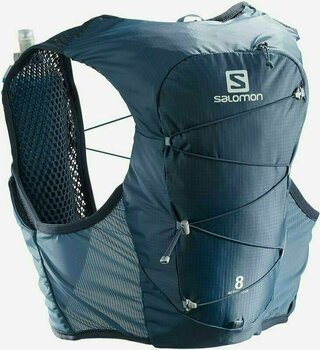 Running backpack Salomon Active Skin 8 Set Copen Blue/Dark Denim L Running backpack - 1