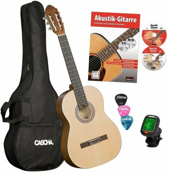 Chitarra Classica Cascha HH 2029 DE Classic guitar 4/4 Set Natural Satin - 1