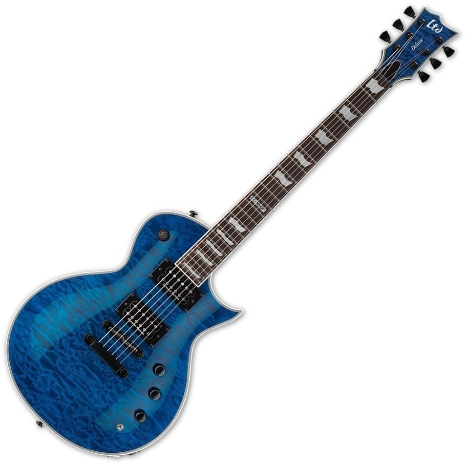 Chitară electrică ESP LTD EC-1000 Piezo QM See Thru Blue