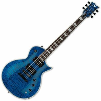 Guitare électrique ESP LTD EC-1000 Piezo QM See Thru Blue - 1