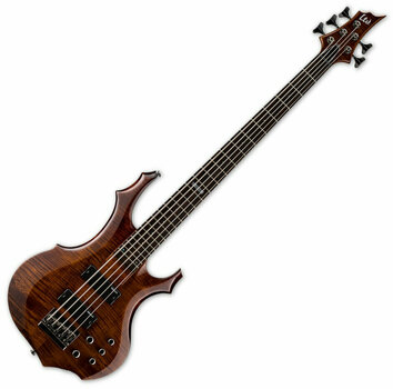 5-saitiger E-Bass, 5-Saiter E-Bass ESP LTD F-155DX Walnut Brown - 1