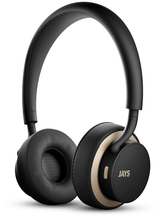 Bezdrátová sluchátka na uši Jays U-JAYS Wireless Black/Gold