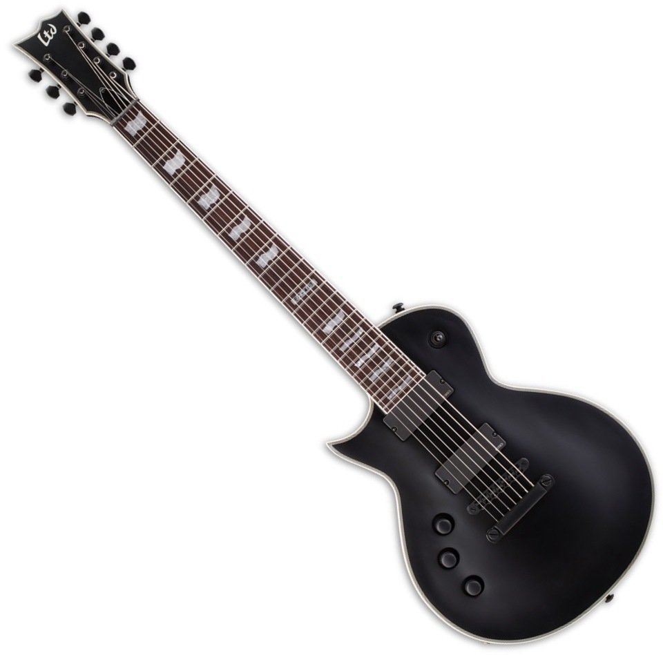 7-strenget elektrisk guitar ESP LTD EC-407 LH Black Satin