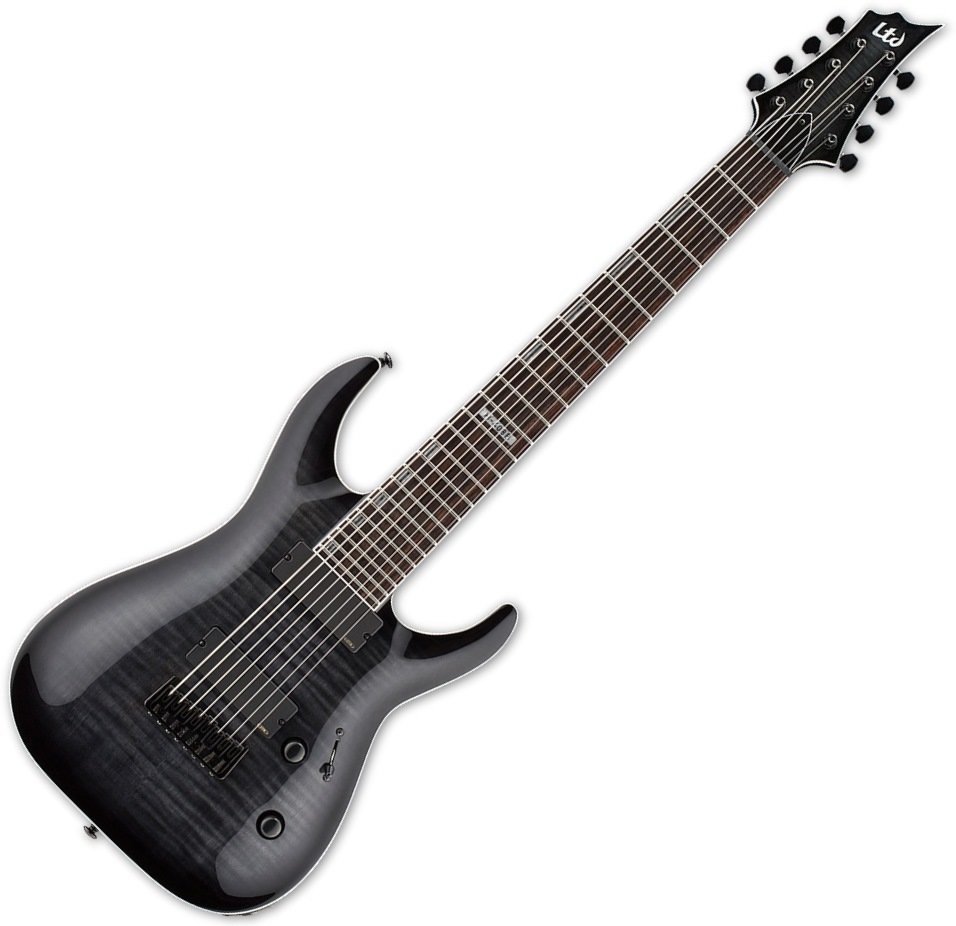 8-string electric guitar ESP LTD H-408B FM See Thru Black Sunburst