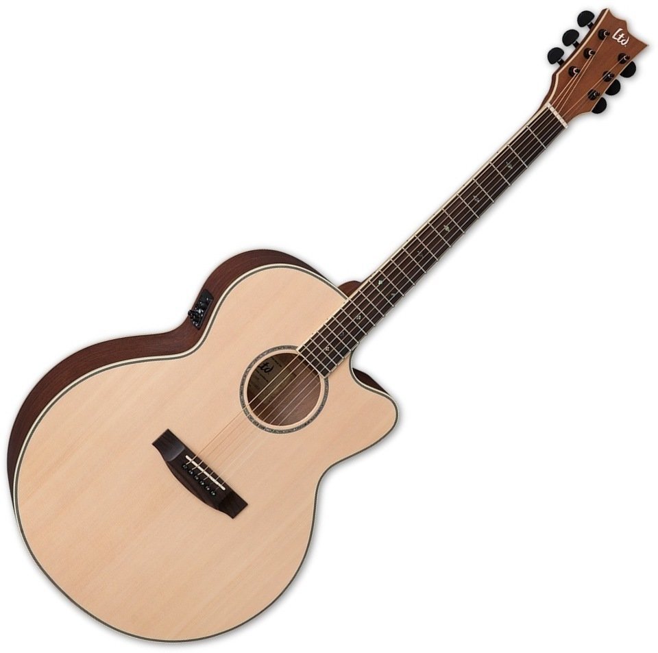 Jumbo elektro-akoestische gitaar ESP LTD J-310E Natural Satin