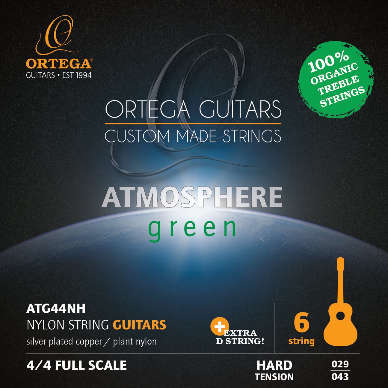 Nylonové struny pre klasickú gitaru Ortega ATG44NH Nylonové struny pre klasickú gitaru