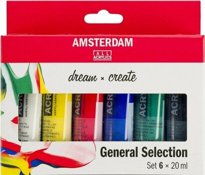 Акрилна боя Amsterdam Комплект акрилни бои 6 x 20 ml - 1