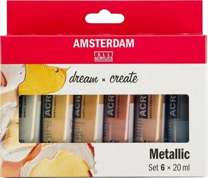 Farba akrylowa Amsterdam Zestaw Farb Akrylowych 6x20 ml Metallics - 1