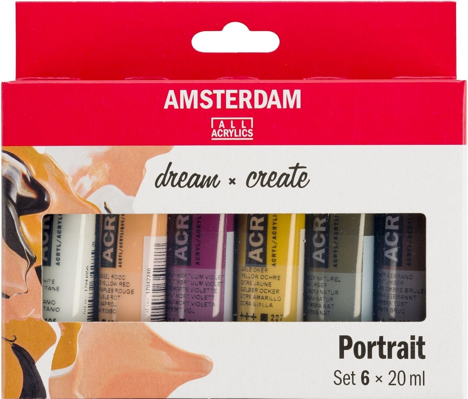 Peinture acrylique Amsterdam Ensemble de peintures acryliques 6 x 20 ml Portrait Colors